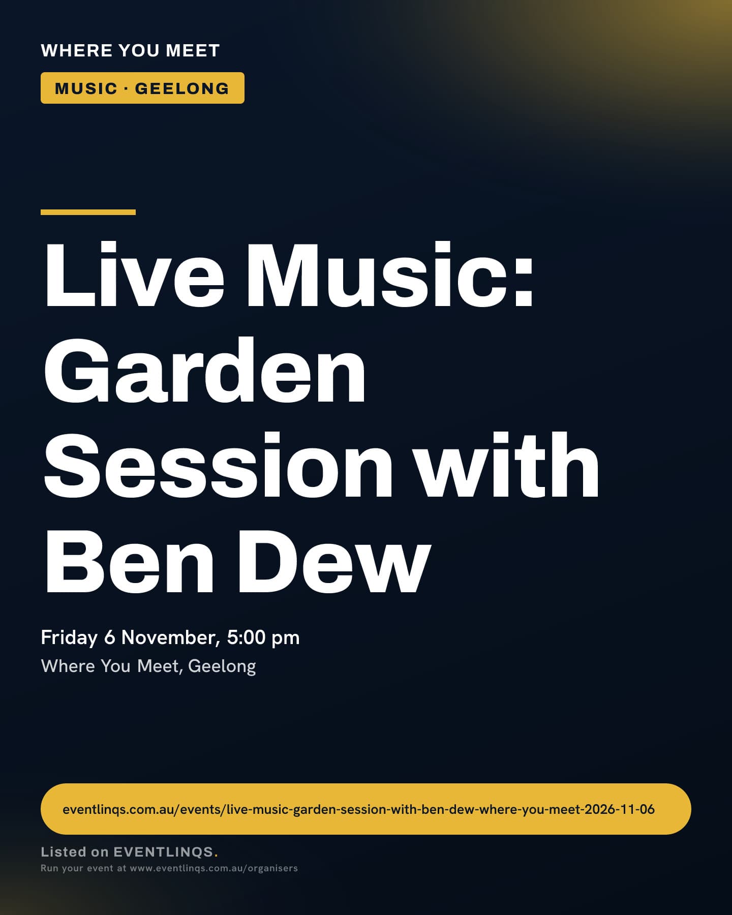 Live Music: Garden Session with Ben Dew